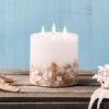 Bougie Pilier TruGlow®à 3 Mèches Décorée De Coquillages