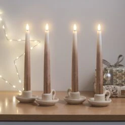 Lot De 4 Chandelles TruGlow® Effet Ombré Bronze Télécommandées