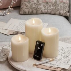 3 Bougies Piliers TruGlow®, Effet Cire Coulante, Avec Télécommande 12 3 Bougies Piliers TruGlow®, Effet Cire Coulante, Avec Télécommande -Éclairage Domestique CA20035 3 bougies pilier effet cire coulante avec telecommande