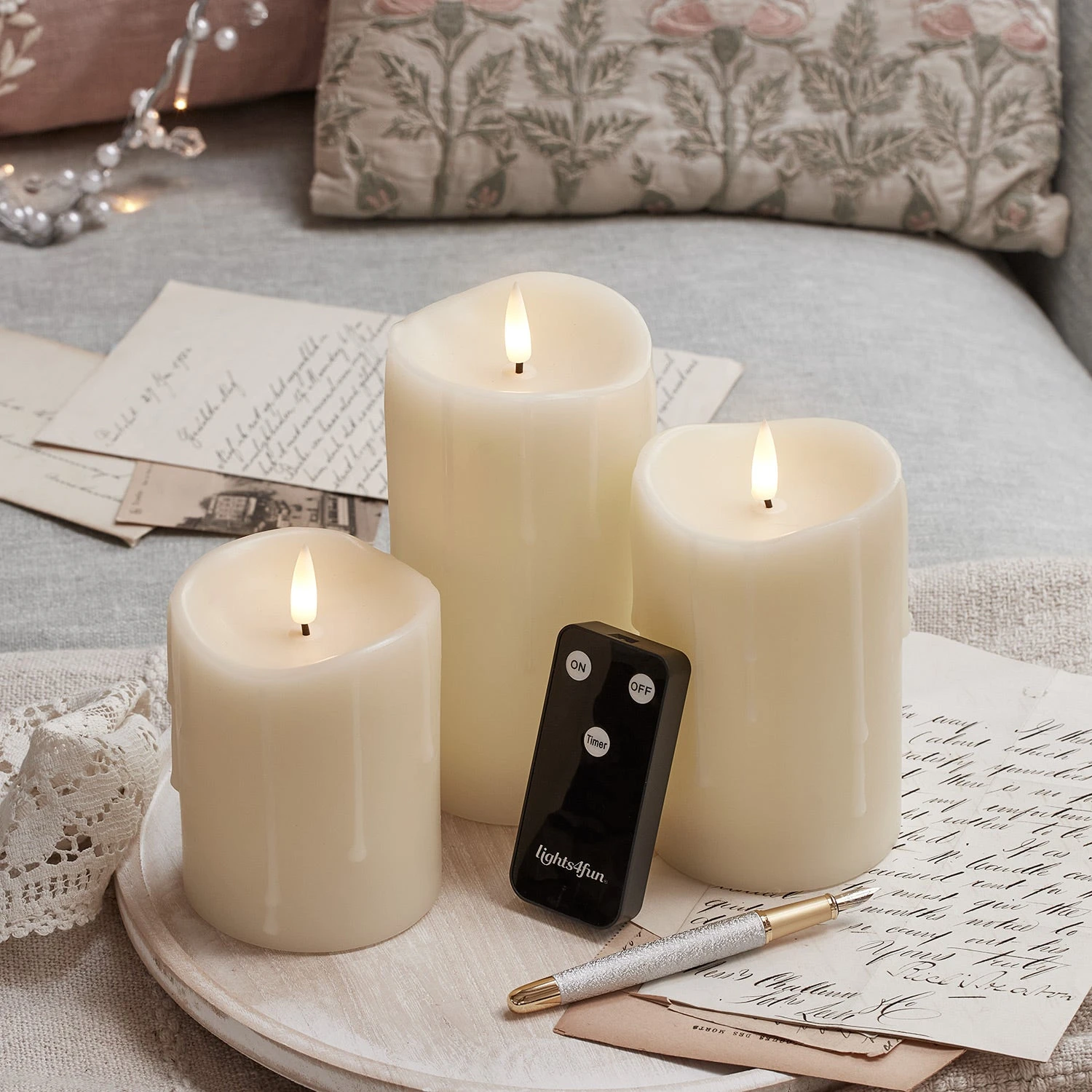 3 Bougies Piliers TruGlow®, Effet Cire Coulante, Avec Télécommande 5 3 Bougies Piliers TruGlow®, Effet Cire Coulante, Avec Télécommande – Image 5