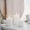 3 Bougies TruGlow® à LED Blanche Avec Bougeoir En Verre