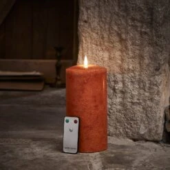 Bougie Cierge Orange Mouchetée TruGlow® De 20 Cm Avec Télécommande 6 Bougie Cierge Orange Mouchetée TruGlow® De 20 Cm Avec Télécommande -Éclairage Domestique CA22051RC bougie cierge orange mouchetee truglow de 20 cm avec telecommande 2