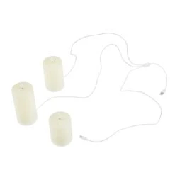 Trio De Bougies Piliers TruGlow® Ivoire Rechargeables -Éclairage Domestique CA23015RCH 2