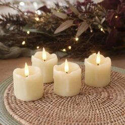 Lot De 4 Bougies Votives Effet Cire Fondue