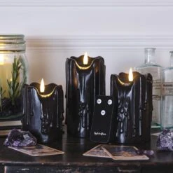 3 Bougies Noires TruGlow® à Effet Cire Fondue 13 3 Bougies Noires TruGlow® à Effet Cire Fondue -Éclairage Domestique CA24036 3 bougies noires truglow a effet cire fondue 2