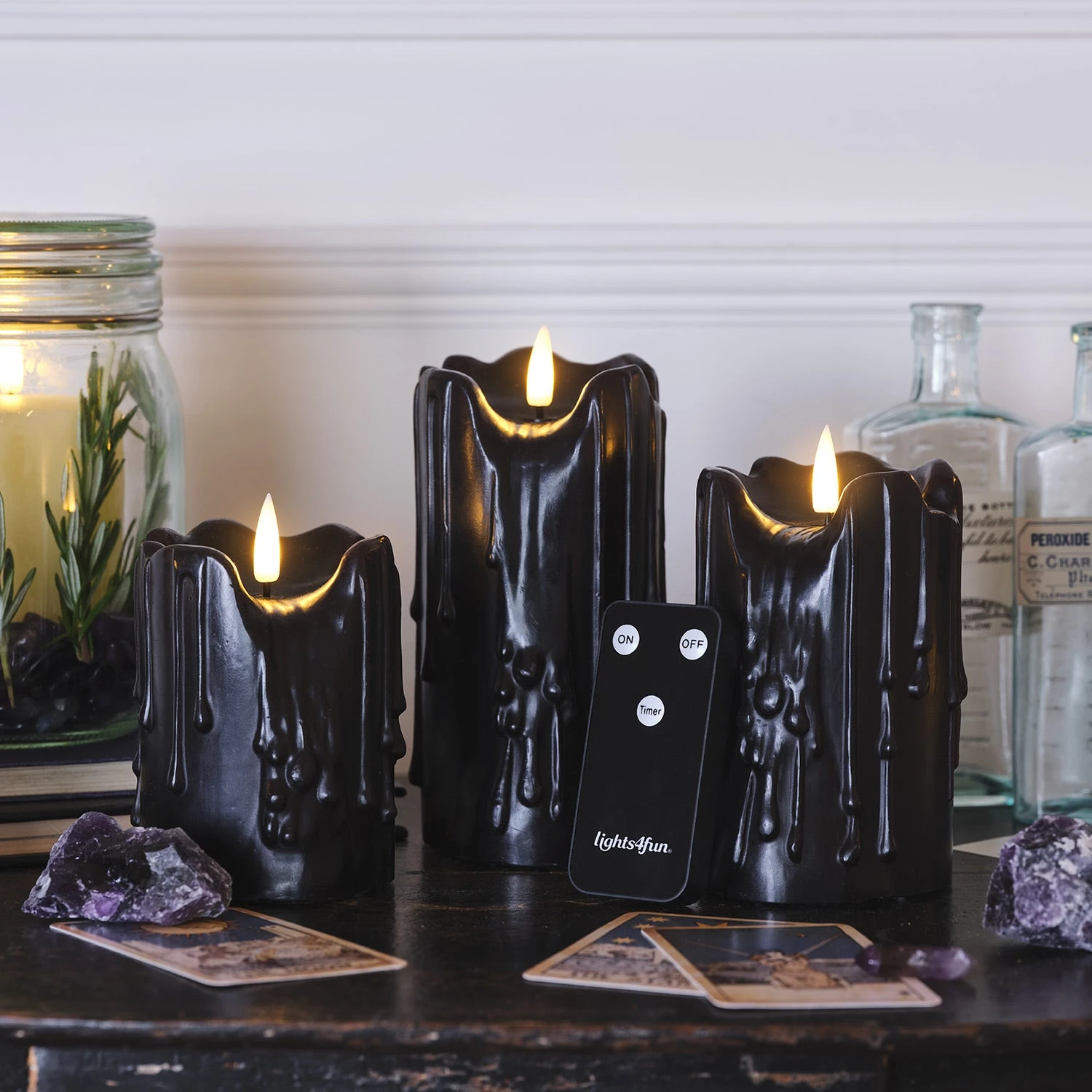 3 Bougies Noires TruGlow® à Effet Cire Fondue 6 3 Bougies Noires TruGlow® à Effet Cire Fondue – Image 6