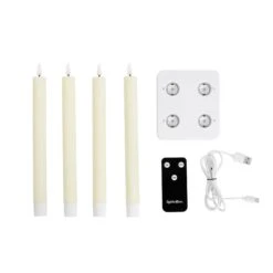 Lot De 4 Chandelles Rechargeables TruGlow® Avec Télécommande 13 Lot De 4 Chandelles Rechargeables TruGlow® Avec Télécommande -Éclairage Domestique CA25005RCH contenu de l emballage