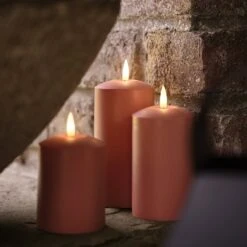 3 Bougies Télécommandées D'Extérieur TruGlow® Couleur Terracotta -Éclairage Domestique CA25008 3 bougies telecommandees dexterieur truglow couleur terracotta 1