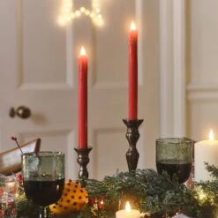 Lot De 2 Chandelles En Cire Rouge Avec Télécommande