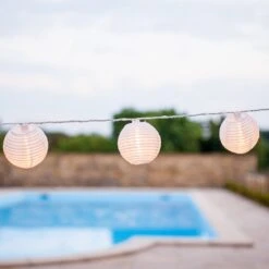 Guirlande Lumineuse Avec 20 Lampions Lunaires 6 Guirlande Lumineuse Avec 20 Lampions Lunaires -Éclairage Domestique CL 20 YW EURO 20er Lampion Lichterkette warmweiss Pool P2