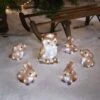 Lot De Figurines De Noël Hibou Et Lapins Lumineux En Acrylique