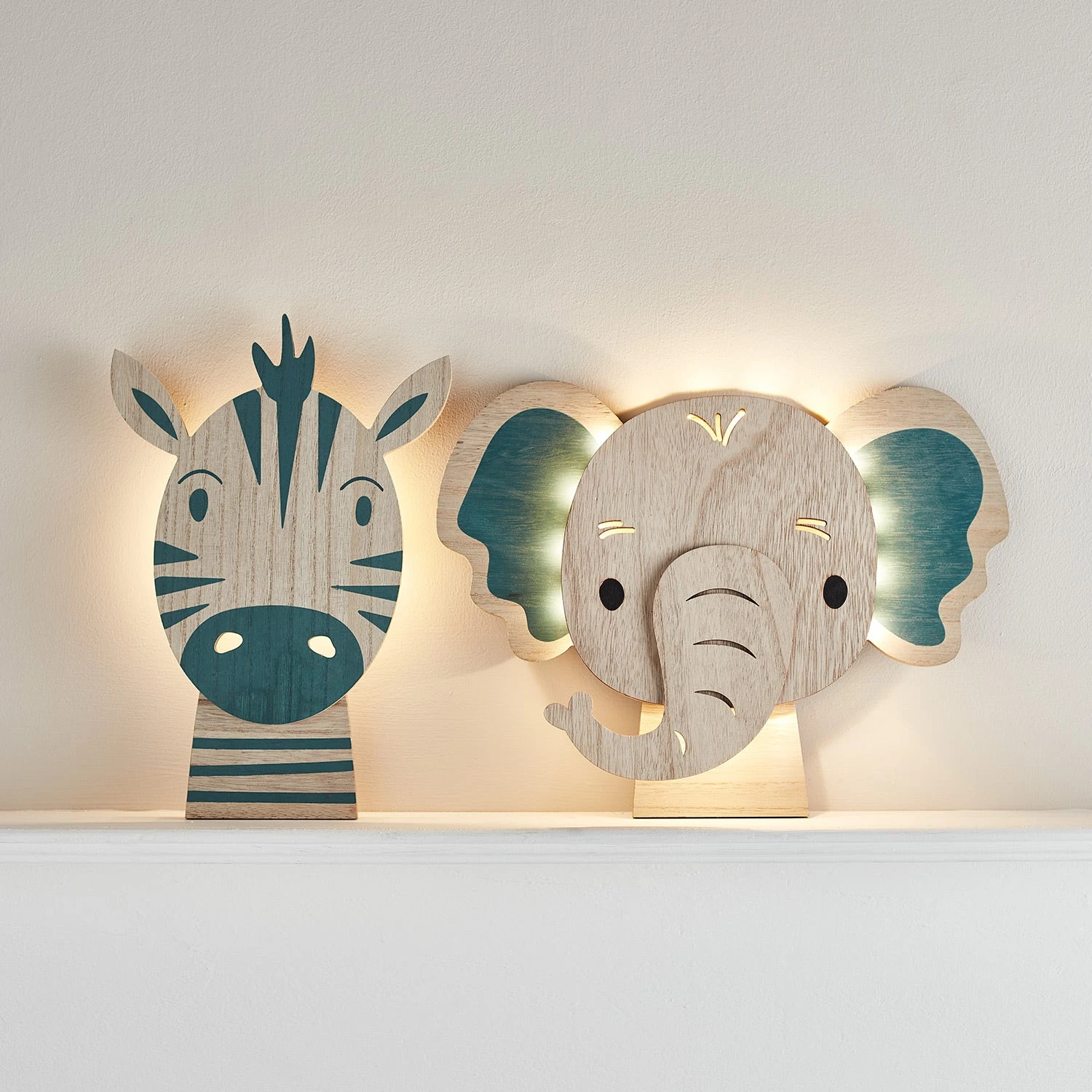 Duo D'Appliques Pour Enfants - Zèbre Et Éléphant 1 Duo D'Appliques Pour Enfants - Zèbre Et Éléphant