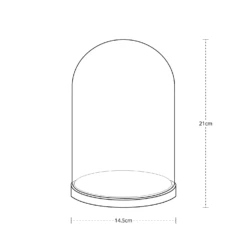 Cloche En Verre Minimaliste Avec 20 Micro LED -Éclairage Domestique D MINIMAL1 minimal glass dome bell jar illustration dimensions P4