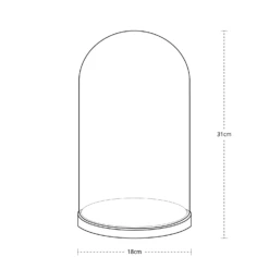 Lot De 2 Cloches En Verre Minimalistes -Éclairage Domestique D MINIMAL3 Tall minimal glass dome bell jar illustration dimensions P7
