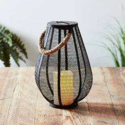 Duo De Lanternes Solaires Cádiz -Éclairage Domestique D SL190034 Grande lanterne solaire en metal