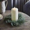 Lot Couronne De Noël Pour Bougie Baies Blanches Avec Bougie TruGlow®