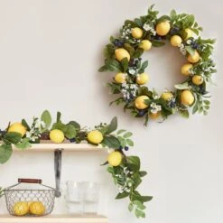 Lot De Couronne & Guirlande De Citron Printanier