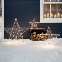 Lot De 3 Étoiles Lumineuses D'Extérieur à Micro LED 6 Lot De 3 Étoiles Lumineuses D'Extérieur à Micro LED -Éclairage Domestique D XX191012 Trio Etoiles 3D Exterieur Micro LED Lumineux P3