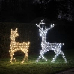 Cerf Et Biche Solaire De Noël Studley En Rotin, à LED Bicolore 15 Cerf Et Biche Solaire De Noël Studley En Rotin, à LED Bicolore -Éclairage Domestique D XX250056 duo de cerf et biche led studley 7