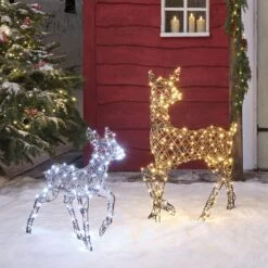 Biche Et Faon Lumineux En Rotin Studley à LED Bicolore 14 Biche Et Faon Lumineux En Rotin Studley à LED Bicolore -Éclairage Domestique D XX250067 Biche et faon lumineux en rotin studley a led bicolore 12