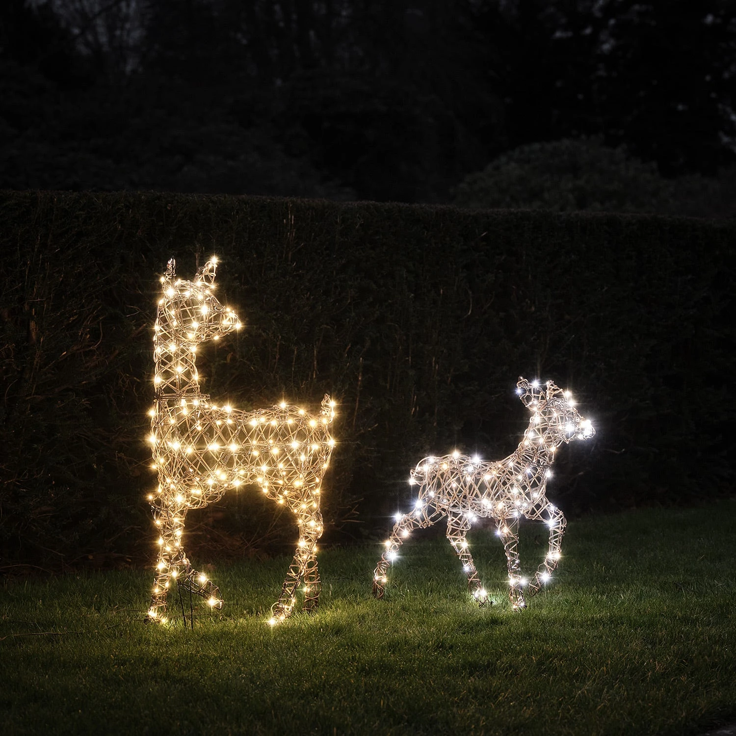 Biche Et Faon Lumineux En Rotin Studley à LED Bicolore 12 Biche Et Faon Lumineux En Rotin Studley à LED Bicolore – Image 12