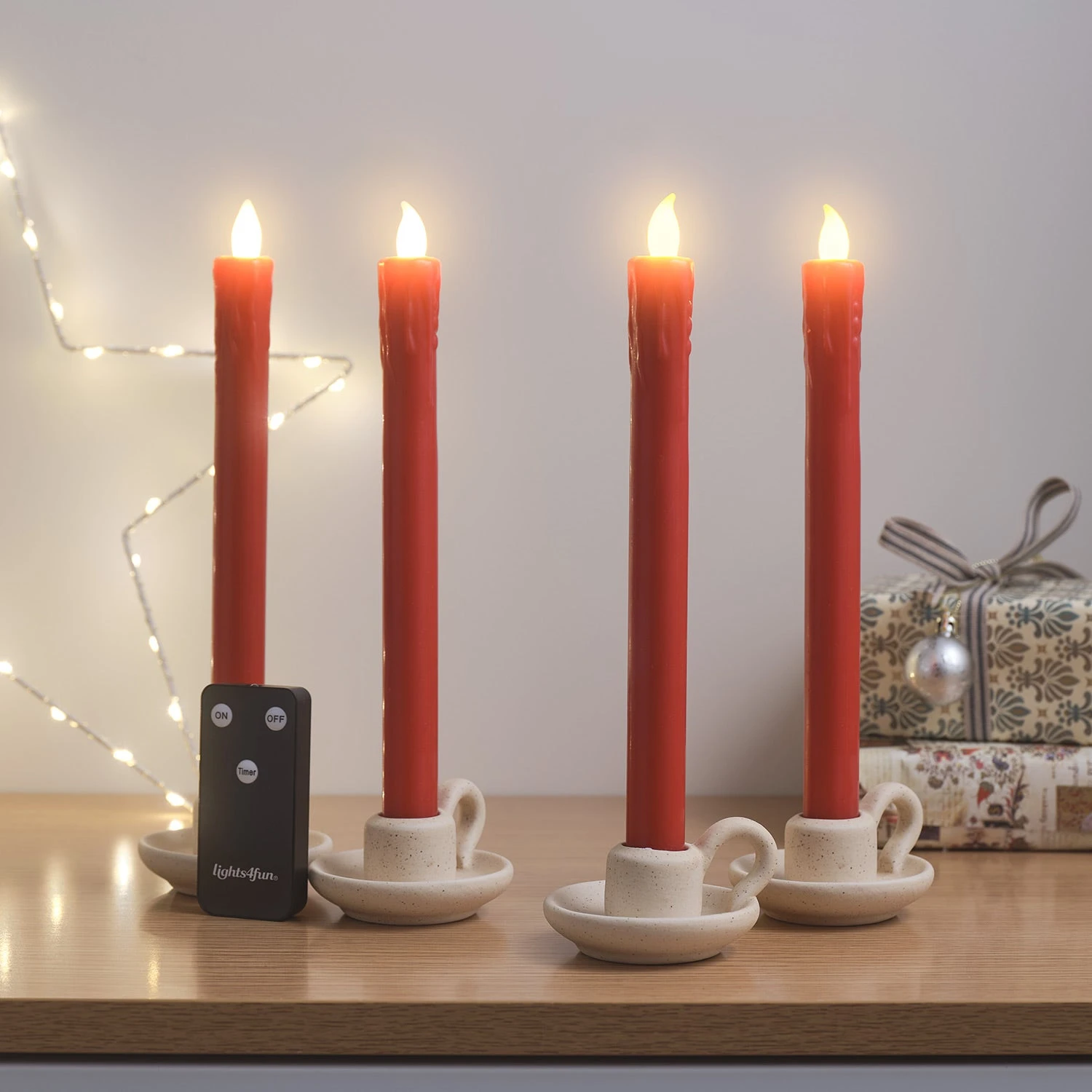 2 X Lot De 2 Chandelles En Cire Rouge Avec Télécommande 2 2 X Lot De 2 Chandelles En Cire Rouge Avec Télécommande – Image 2