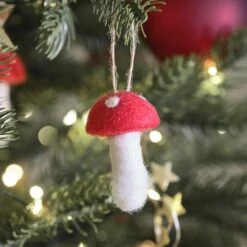 Lot De 3 Décorations En Feutre à Suspendre, Renne, Sapin Et Champignon -Éclairage Domestique DE24012 lot de 3 decorations en feutre a suspendre renne sapin et champignon 4