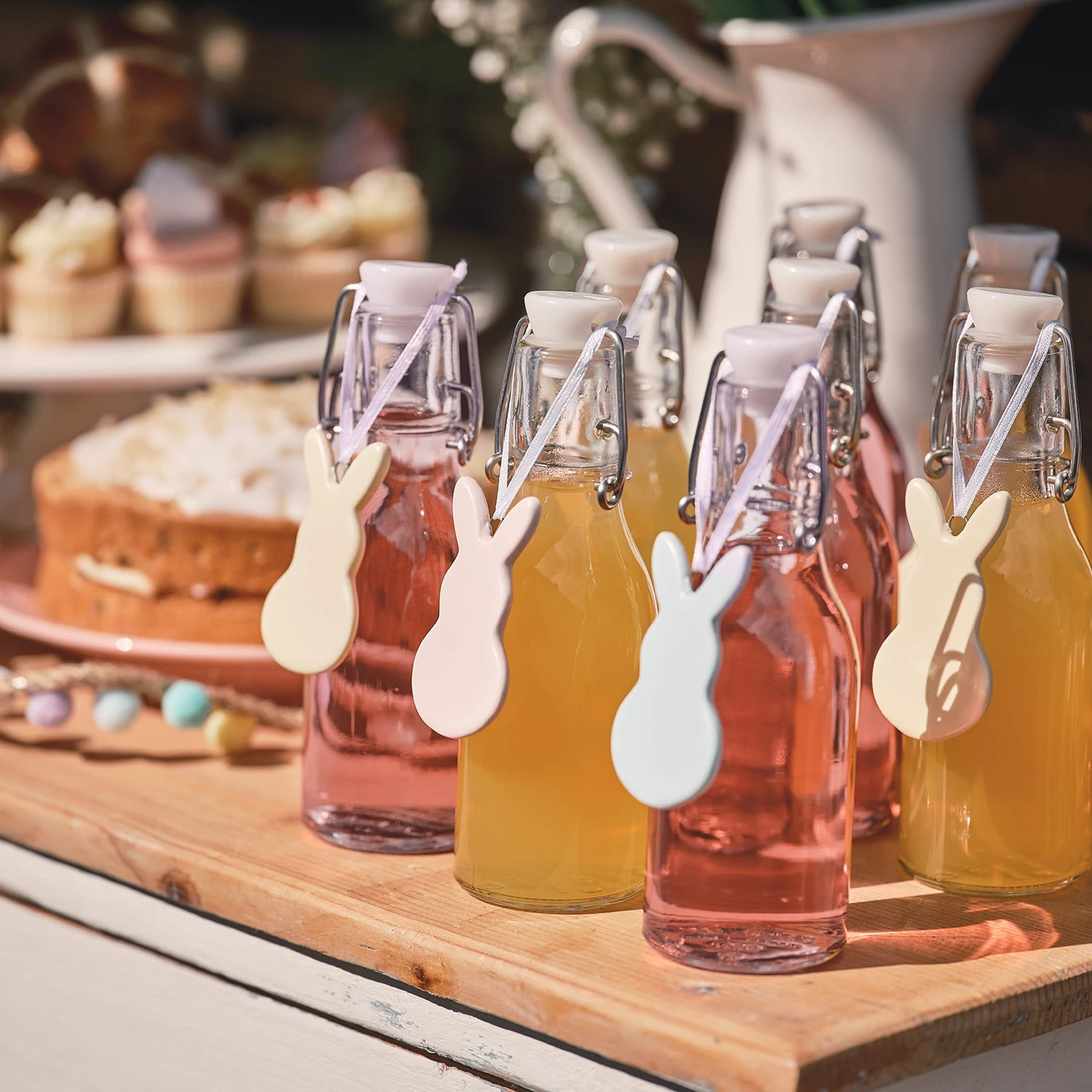 6 Lapins Pastel En Céramique Avec Rubans De Suspension 2 6 Lapins Pastel En Céramique Avec Rubans De Suspension – Image 2