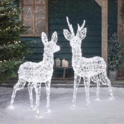 Duo De Rennes Lumineux Swinsty, Cerf Et Biche à LED Bicolores 14 Duo De Rennes Lumineux Swinsty, Cerf Et Biche à LED Bicolores -Éclairage Domestique EU XX23056 Duo de rennes lumineux Swinsty biche et cerf 7