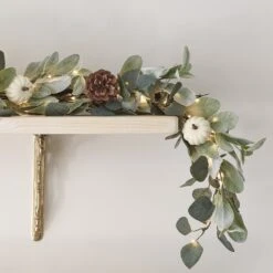 Lot Guirlande Automnale Citrouilles Et Pommes De Pin D'1,50 M Et Micro LED