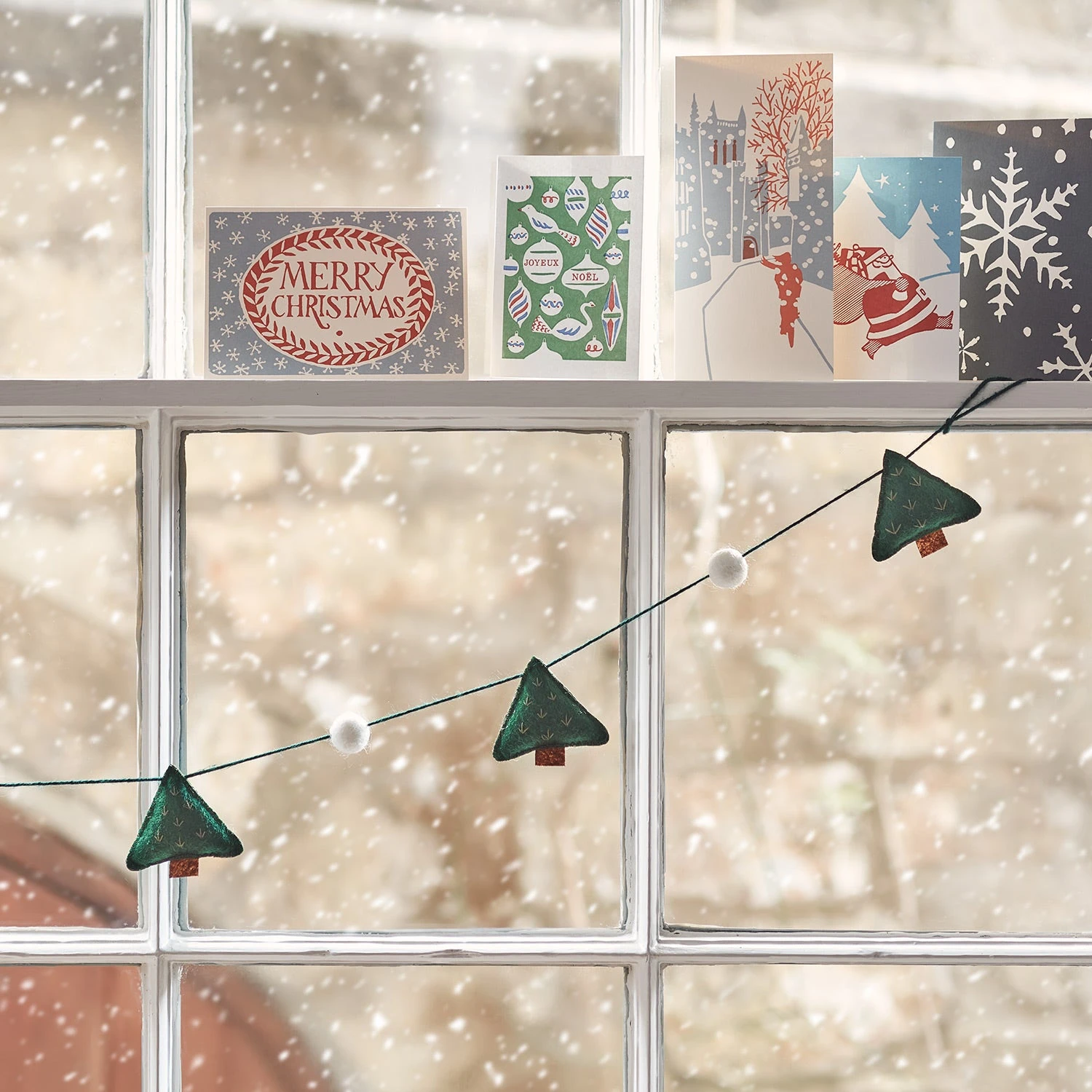 Guirlande De Noël En Feutre Sapins De Noël D'1,30 M 2 Guirlande De Noël En Feutre Sapins De Noël D'1,30 M – Image 2