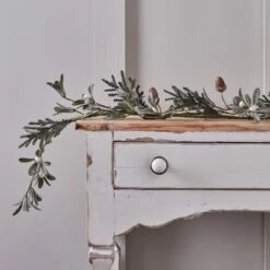 Lot De Couronne Et Guirlande Classiques à Glands De Chêne -Éclairage Domestique GA24009 guirlande de noel de 1 5 m a glands 1