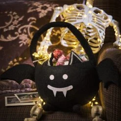 Panier Chauve-souris D'Halloween En Feutre -Éclairage Domestique HA24041 panier chauve souris dhalloween en feutre 2