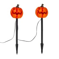 Lot De 4 Balises Lumineuses Citrouilles -Éclairage Domestique HA25006OFF balises lumineuse citrouilles sur fond blanc eteintes 1