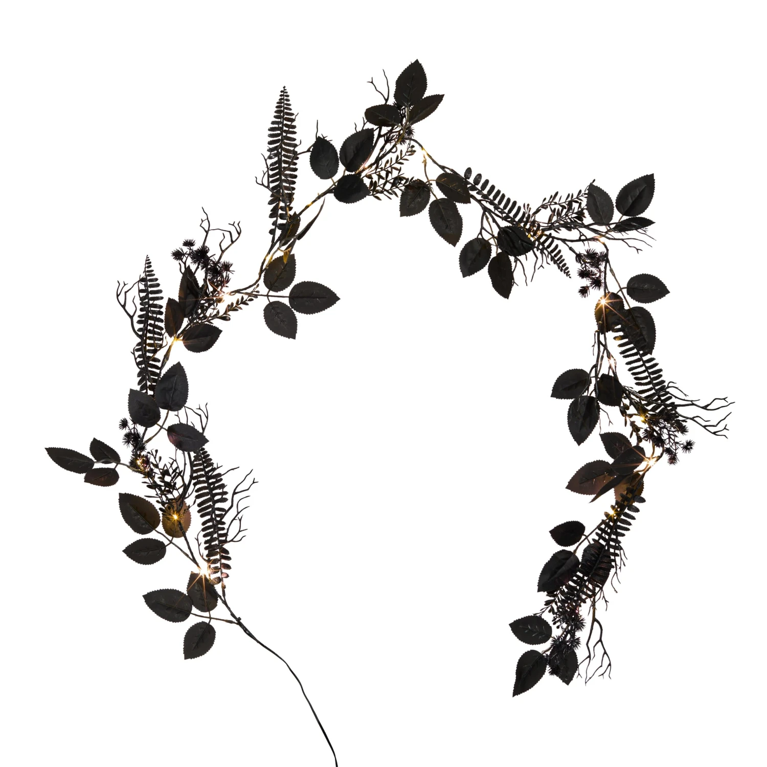 Guirlande Pré-éclairée Feuillage Noir D’Halloween 11 Guirlande Pré-éclairée Feuillage Noir D’Halloween – Image 11
