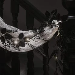 Guirlande Pré-éclairée Feuillage Noir D’Halloween 14 Guirlande Pré-éclairée Feuillage Noir D’Halloween -Éclairage Domestique HA25012 guirlande pre eclairee feuillage noir d halloween 8