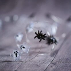 Lot De Cloche En Verre & Guirlande Micro LED Fantômes Et Araignées -Éclairage Domestique HA25015 guirlande micro led fantomes et araignees eteinte 1