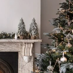 Sapin Artificiel Miniature Enneigé De 35cm -Éclairage Domestique L4F19003 Sapin de Noel Miniature Enneige Cheminee P3