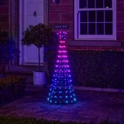 Sapin De Noël Cône Lumineux D’Extérieur De 1,5 M à Fonction Changement De Couleur 33 Sapin De Noël Cône Lumineux D’Extérieur De 1,5 M à Fonction Changement De Couleur -Éclairage Domestique L4F24020EU sapin de noel cone lumineux d exterieur de 1 5 m a 205 led multicolores 12