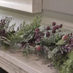 Guirlande Pré-illuminée Aux Baies Pourpres -Éclairage Domestique L4F25005 guirlande pre illuminee aux baies pourpres 3