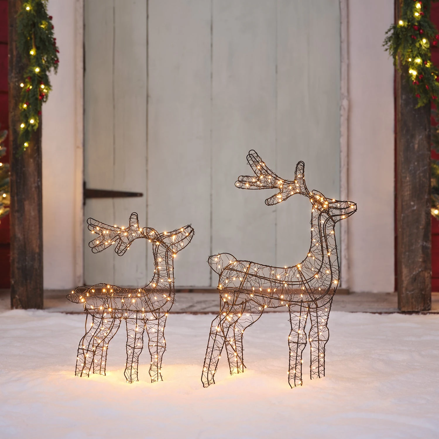 Duo De Rennes Lumineux En Fil De Fer Avec Micro LED 1 Duo De Rennes Lumineux En Fil De Fer Avec Micro LED