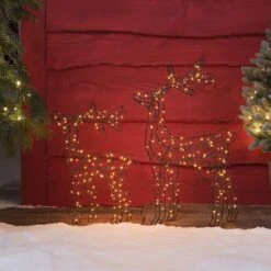 Duo De Rennes Lumineux En Fil De Fer Avec Micro LED 5 Duo De Rennes Lumineux En Fil De Fer Avec Micro LED -Éclairage Domestique L4F25025 duo de rennes en fil de fer avec micro led 2