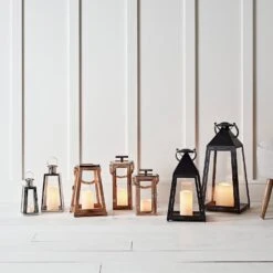 Lanterne Salcombe En Bois à Bougie LED -Éclairage Domestique LA15102 Small Wooden Rope Candle Salcombe LED Lantern Hallway Home Group P5