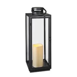 Grande Malvern Lanterne De Jardin 14 Grande Malvern Lanterne De Jardin -Éclairage Domestique LA17001 Malvern Black Outdoor Battery LED Candle Lantern Studio P5