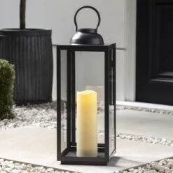 Grande Lanterne Avec Sommet En Forme De Dôme 9 Grande Lanterne Avec Sommet En Forme De Dôme -Éclairage Domestique LA18007 Large Domed Iron Garden Lantern Autumn Close P1