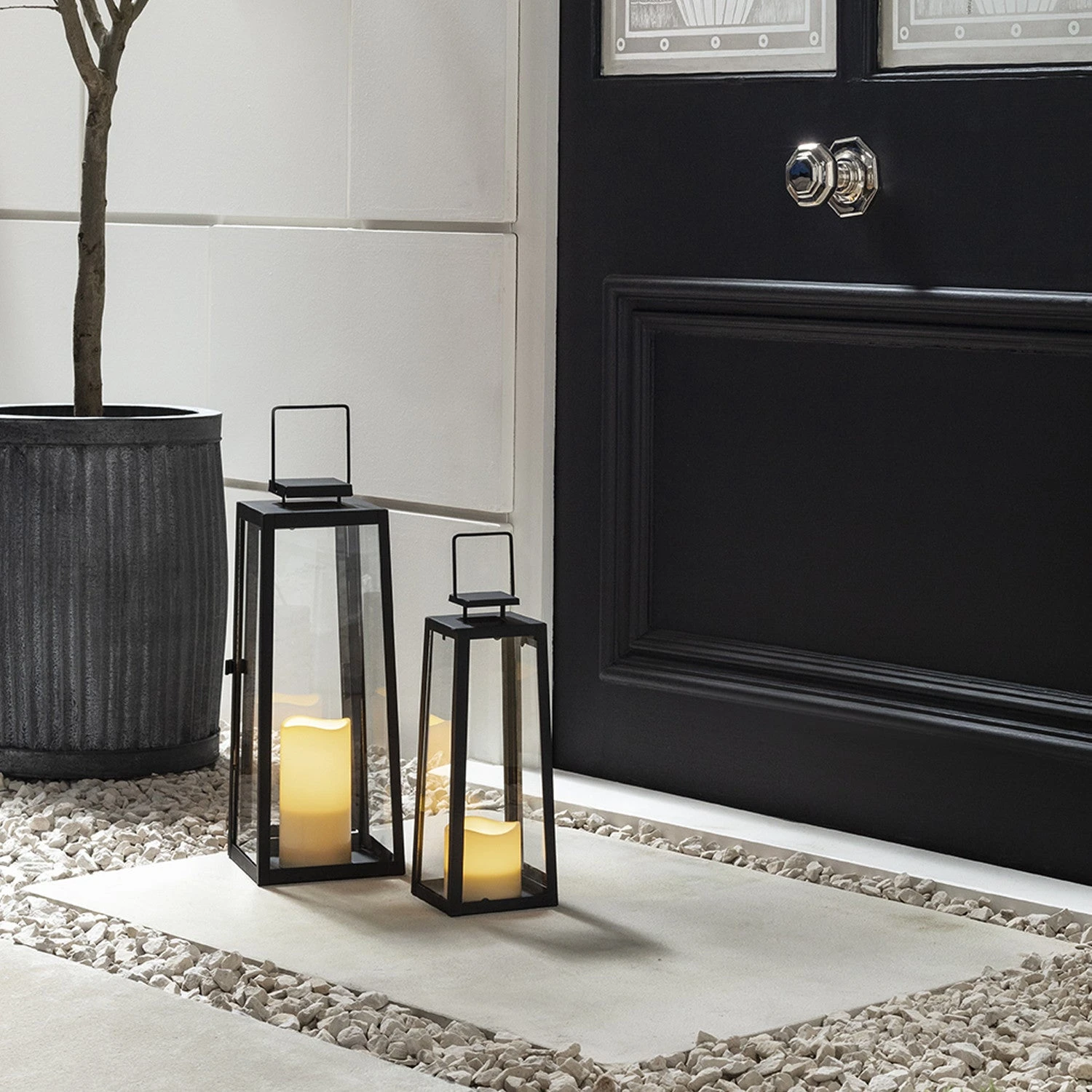 Lot De 2 Lanternes Lumineuses Pour Extérieur En Métal 6 Lot De 2 Lanternes Lumineuses Pour Extérieur En Métal – Image 6