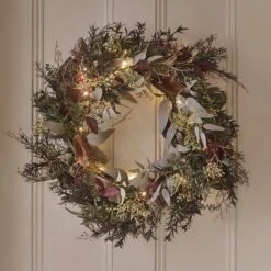 Couronne Automne Hiver Pré-éclairée De 60 Cm