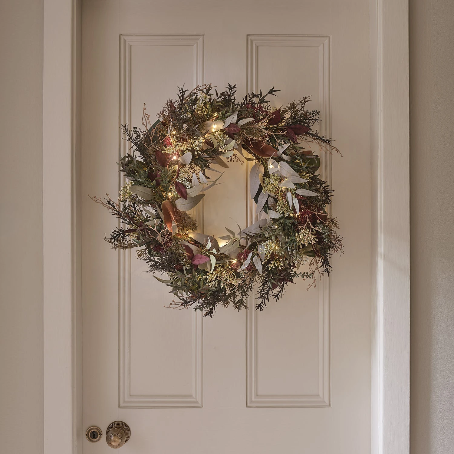 Lot De Couronne & Bouquet Mural Automne-Hiver Pré-éclairés 5 Lot De Couronne & Bouquet Mural Automne-Hiver Pré-éclairés – Image 5