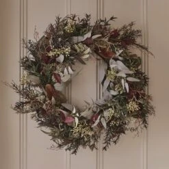 Couronne Automne Hiver Pré-éclairée De 60 Cm -Éclairage Domestique LL WR23001 couronne automne hiver pre eclairee de 60 cm