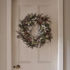 Couronne Automne Hiver Pré-éclairée De 60 Cm -Éclairage Domestique LL WR23001 couronne automne hiver pre eclairee de 60 cm 3